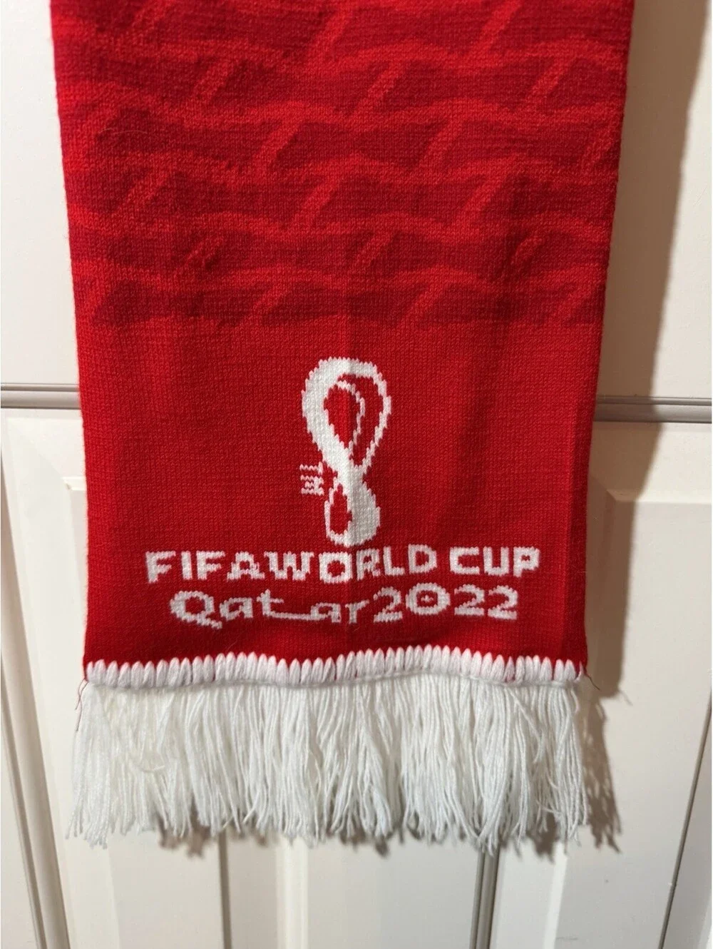 Budweiser FIFA World Cup Qatar 2022 Red Knit Scarf Soccer Promo 64 in
